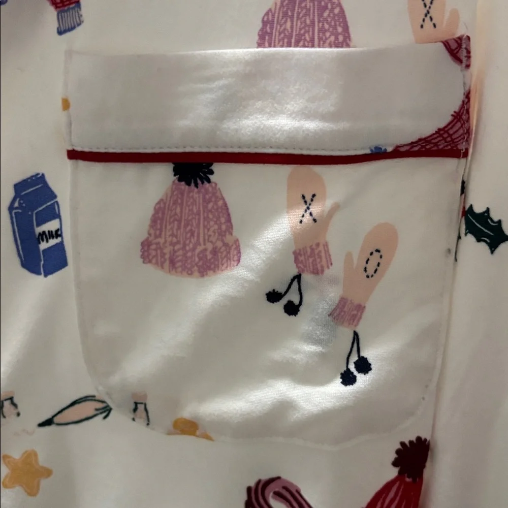 NWT Kate Spade Winter Themed Pajama Set Size S Cozy Chic Whimsical Playful